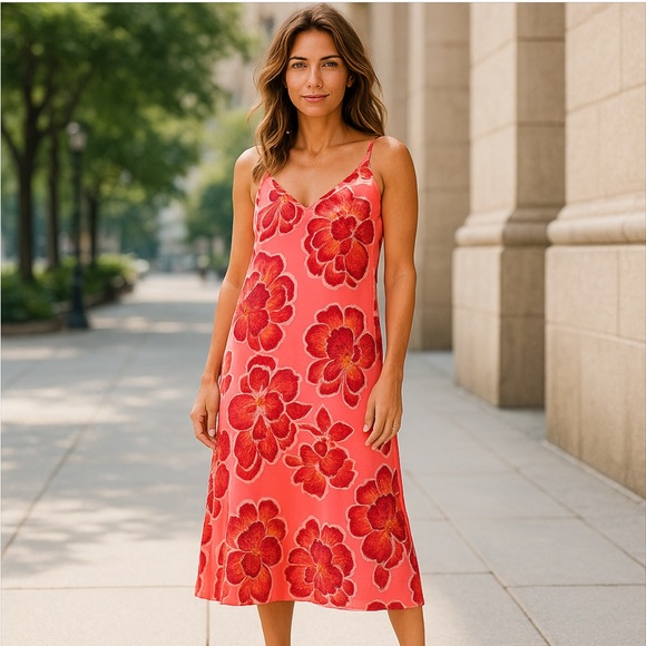 LOFT Textured Floral Linen Blend Strappy Maxi Dress - Picture 9 of 11